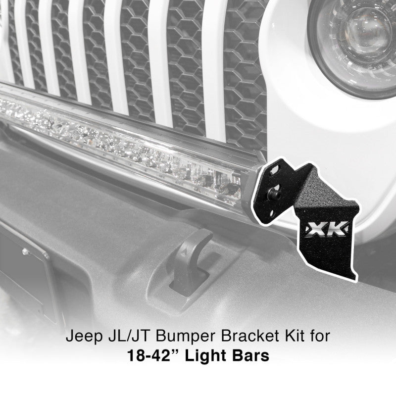 XKGLOW XK Glow Jeep JL JT Front Bumper Light Bar Bracket Kit 20-36In XK-BRC-JL-FB