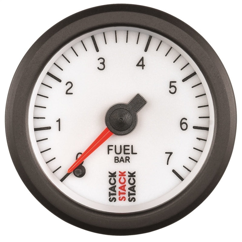 Autometer Stack 52mm 0-7 Bar M10 Male Pro Stepper Motor Fuel Pressure Gauge - White ST3355 ST3355 Photo - Primary