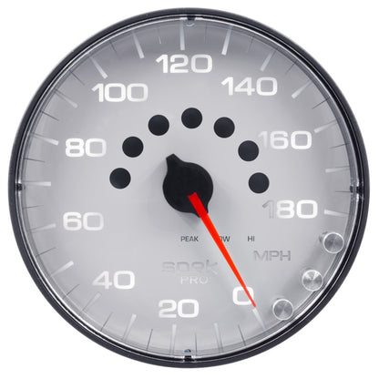Autometer Spek-Pro Gauge Speedometer 5in 180 Mph Elec. Programmable White/Black P230128 P230128 User 1
