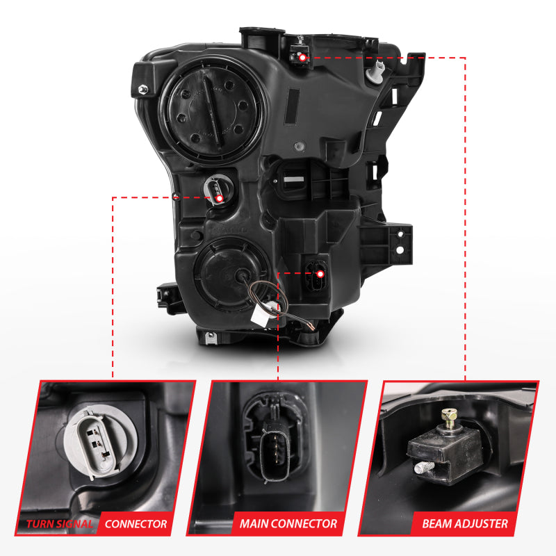 Anzo 2015-2016 Ford F-150 Projector Headlights w/ Plank Style Switchback Bl 111357 Photo - Unmounted