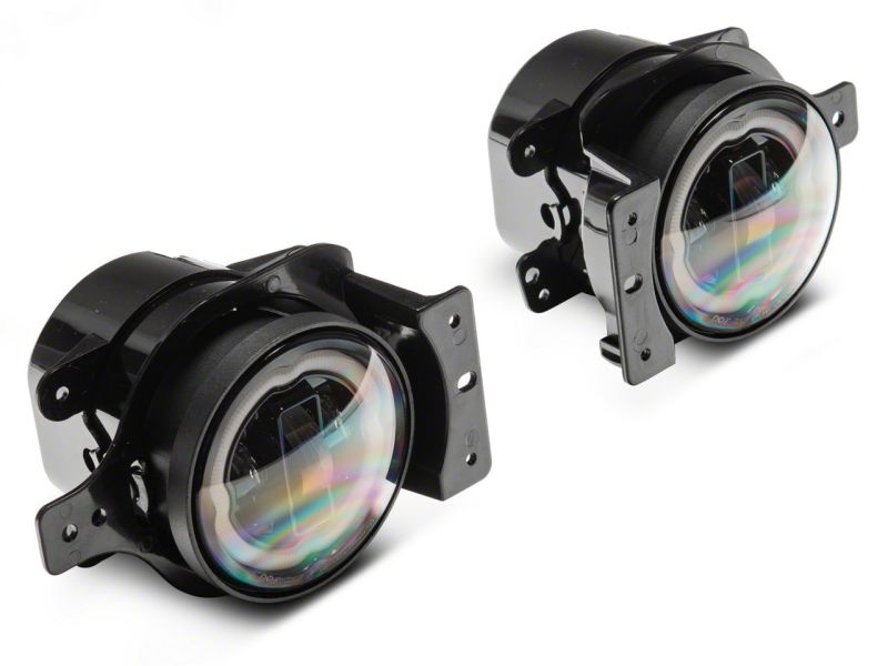 Raxiom 18-23 Jeep Wrangler JL Axial Series 9-In Angel Eye LED Headlights- Blk Housing (Clear Lens) J177416 J177416 Photo - Close Up