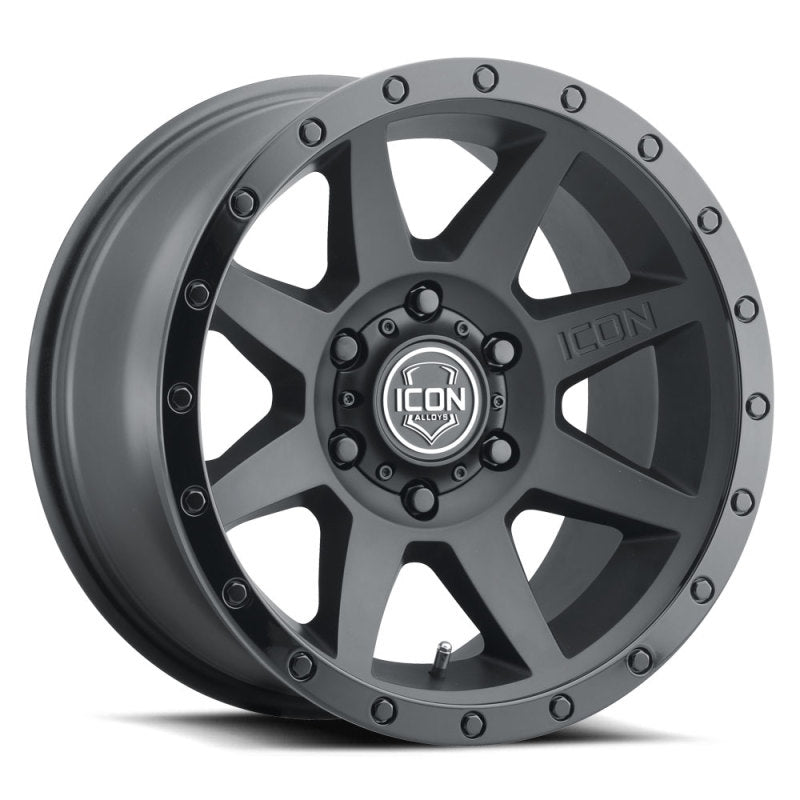 ICON Rebound 17x8.5 5x5 -6mm Offset 4.5in BS 71.5mm Bore Double Black Wheel 1817857345DB 1817857345DB Photo - Primary
