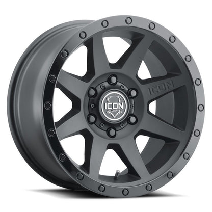 ICON Rebound 17x8.5 5x5 -6mm Offset 4.5in BS 71.5mm Bore Double Black Wheel 1817857345DB 1817857345DB Photo - Primary