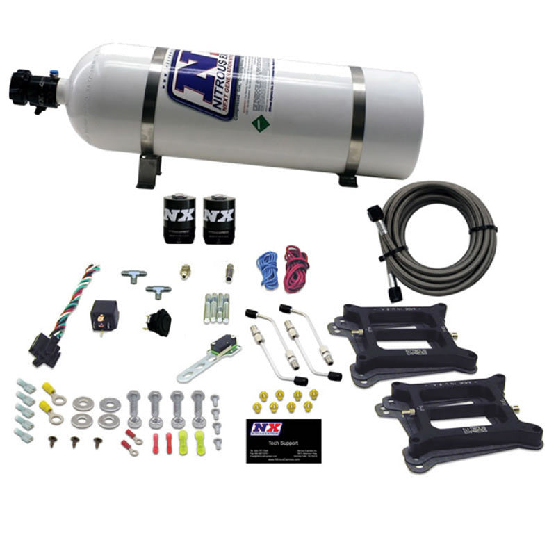 Nitrous Express Dual/4150/Gasoline Nitrous Kit (50-300HP) w/15lb Bottle 30240-15 30240-15 Photo - Primary