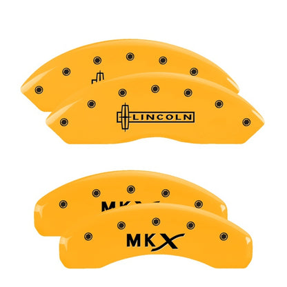 MGP 4 Caliper Covers Engraved Front Lincoln Engraved Rear MKX Yellow finish black ch 36007SLCXYL 36007SLCXYL Photo - Primary