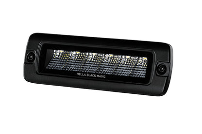 Hella Universal Black Magic 6 L.E.D. Flush Mount Mini Light Bar - Flood Beam 358176221 358176221 Photo - Primary