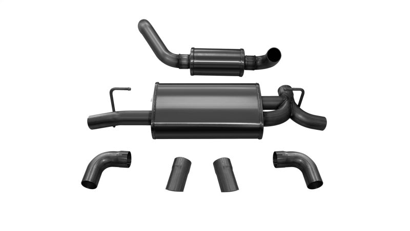 Corsa 18+ Jeep Wrangler JL 2.5in Dual Rear Turn Down Exit Black Touring Axle-Back Exhaust 21015BLK 21015BLK Photo - Primary