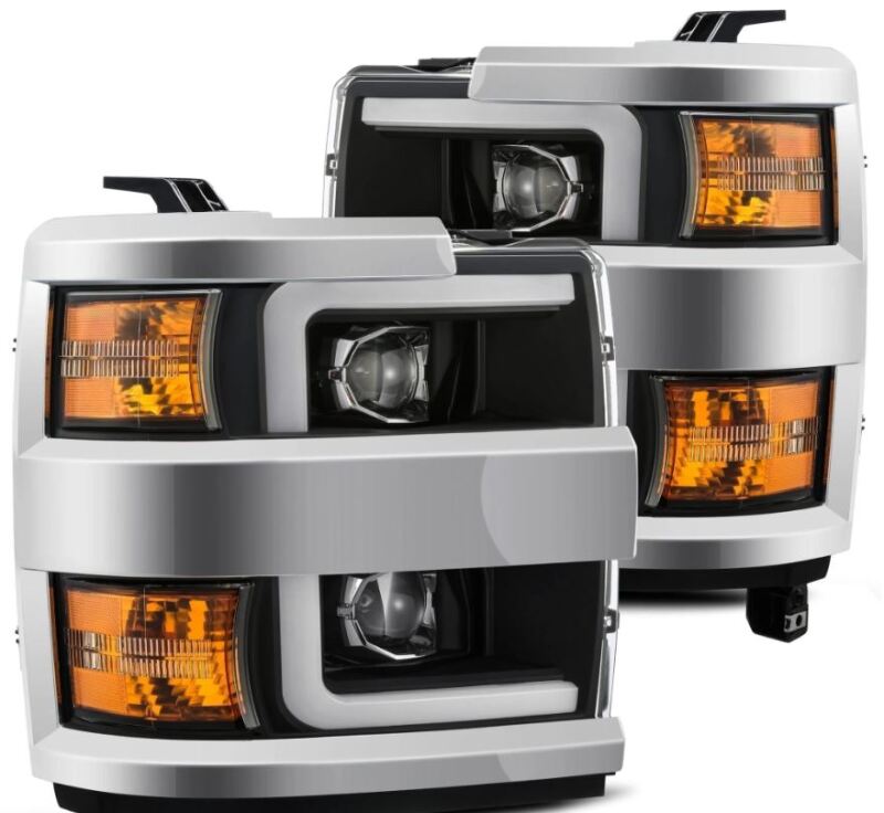 AlphaRex 15-19 Chevy Silverado 2500/3500 LUXX-Series Proj. Headlights Blk w/Actv SeqSig & SBDRL 880098 880098 Photo - Primary