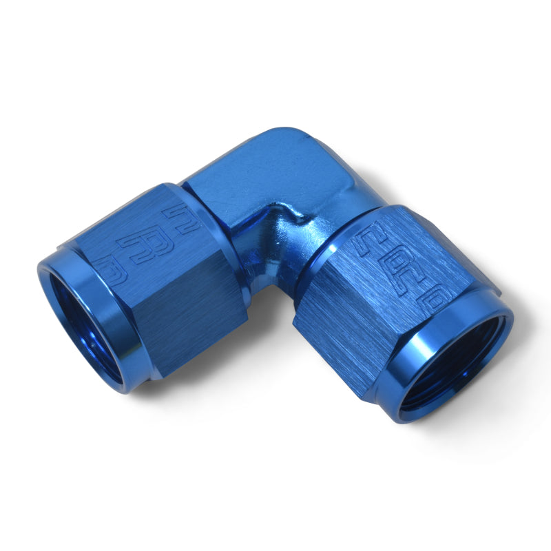 Russell 90° Female AN To Female AN Low Profile (Blue Finish) 614508 Photo - out of package