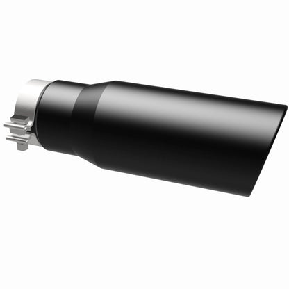 Magnaflow Tip Stainless Black Coated Single Wall Round Single Outlet 5in Dia 3.5in Inlet 14.5in L 35237 35237 360 Degree Image Set
