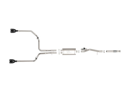 aFe Gemini XV 3in 304 SS Cat-Back Exhaust w/ Cutout 19-21 GM Silverado/Sierra 1500 V8- w/ Black Tips 49-34139-B 49-34139-B Photo - Unmounted