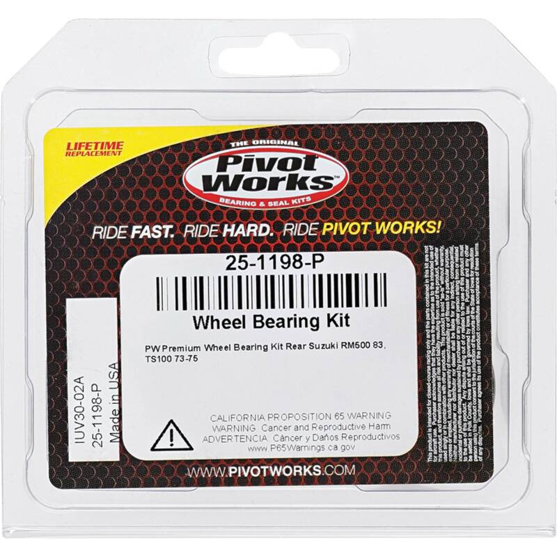 Pivot Works Suzuki Wheel Bearing Kit Premium Bearings 25-1198-P 25-1198-P Photo - Primary