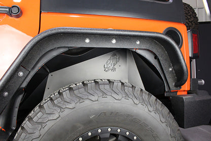 Fishbone Offroad 07-18 Jeep Wrangler JK Logo Aluminum Inner Fenders - Black Powdercoat FB33073 FB33073 Photo - lifestyle view