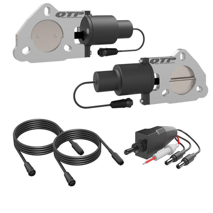 QTP 2.25in Bolt-On QTEC Dual Electric Cutout Valves - Pair QTEC45 QTEC45 Photo - Primary