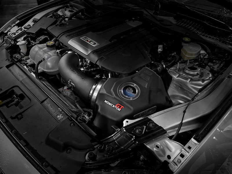 aFe Momentum GT Pro 5R Cold Air Intake System 18-19 Ford Mustang GT 5.0L V8 50-70033R 50-70033R Photo - Mounted