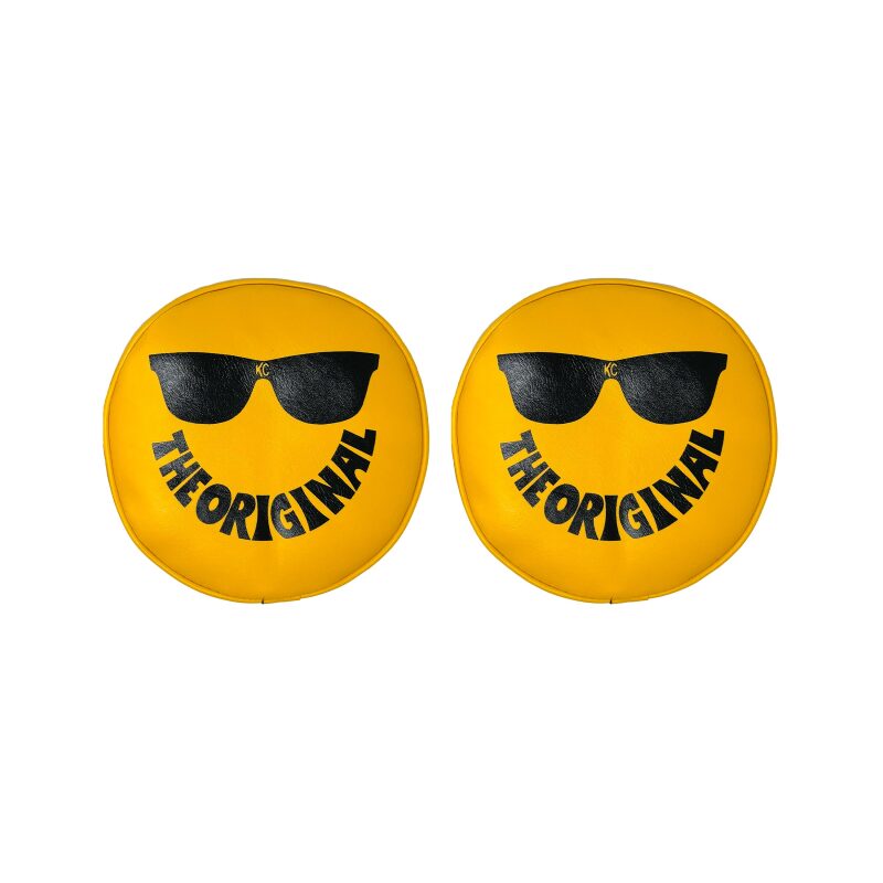KC HiLiTES Vinyl Cover 8in Round Yellow w/Smiley Sunglass 5805 5805 User 1