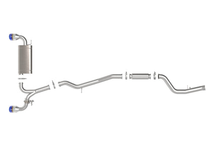 aFe POWER Takeda 2021 Toyota Supra 2.0L (t) 2.5in-3in 304 SS CB Exhaust w/ Blue Tips 49-36050-L 49-36050-L Photo - Unmounted