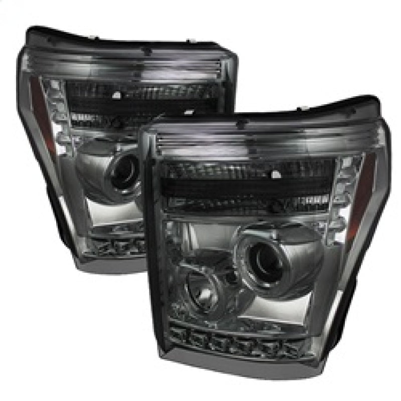 Spyder Ford Super Duty 11-15 Projector Headlights LED Halo DRL Smke Low 9006 PRO-YD-FS11-HL-SM 5070289 5070289 Photo - Primary