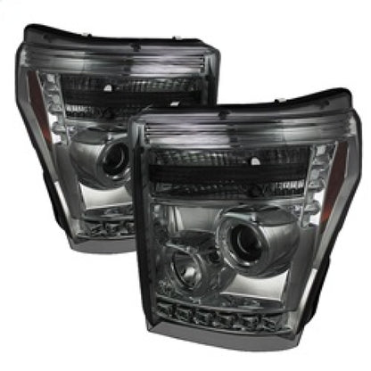 Spyder Ford Super Duty 11-15 Projector Headlights LED Halo DRL Smke Low 9006 PRO-YD-FS11-HL-SM 5070289 5070289 Photo - Primary