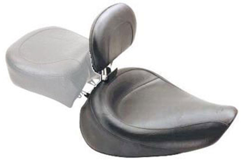 Mustang Motorcycle Mustang 91-05 Harley Dyna Wide Touring Solo Seat w/Driver Backrest - Black 79348 79348 Photo - Primary