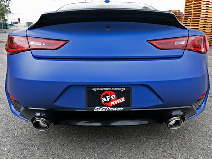 aFe POWER Takeda 2.5in 304 SS CB Exhaust w/ Carbon Fiber Tips 17-19 Infiniti Q60 V6-3.0L (tt) 49-36134NM-C 49-36134NM-C Photo - Mounted