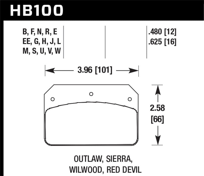 Hawk Disc Brake Pad HB100W.480 Photo - Primary
