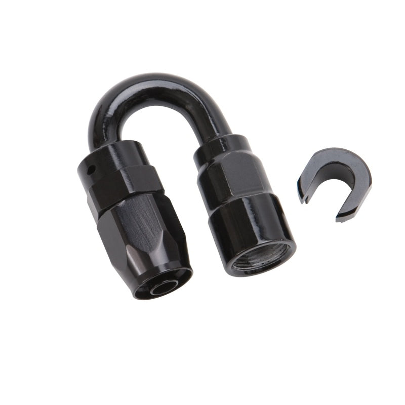 Russell Performance 3/8in SAE Quick Disc Female to -6 Hose Black 180 Degree Hose End 611233 611233 Photo - Unmounted