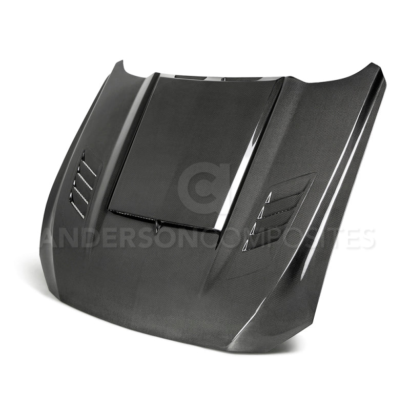 Anderson Composites 2018-2019 Ford Mustang Ram Air Double Sided Carbon Fiber Hood AC-HD18FDMU-AB-DS AC-HD18FDMU-AB-DS Photo - Primary