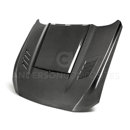 Anderson Composites 2018-2019 Ford Mustang Ram Air Double Sided Carbon Fiber Hood AC-HD18FDMU-AB-DS AC-HD18FDMU-AB-DS Photo - Primary