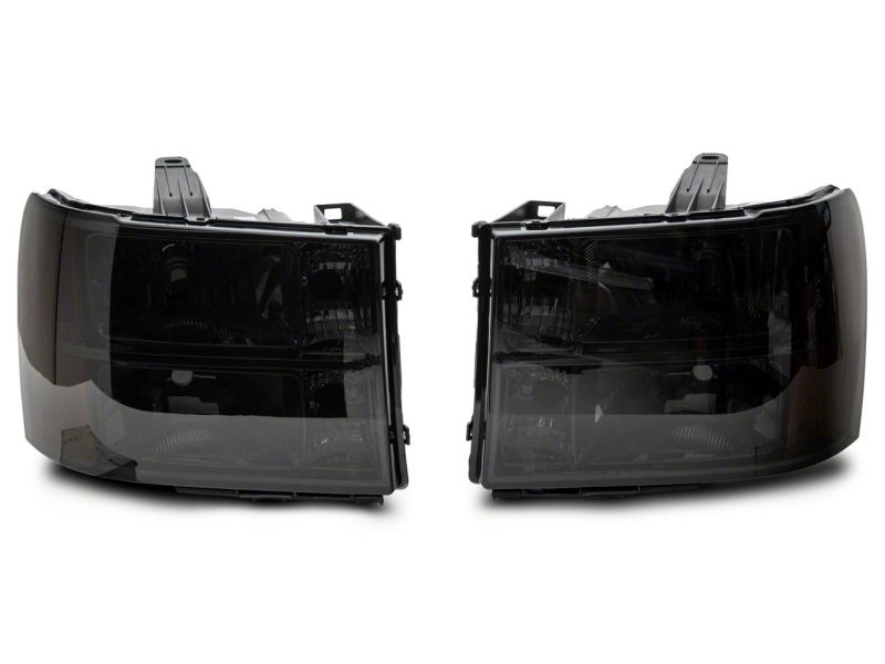 Raxiom 07-14 GMC Sierra 1500/2500 HD/3500 HD Axial OEM Rep Headlights- Chrome Housing- Smoked Lens S518299 S518299 Photo - Close Up