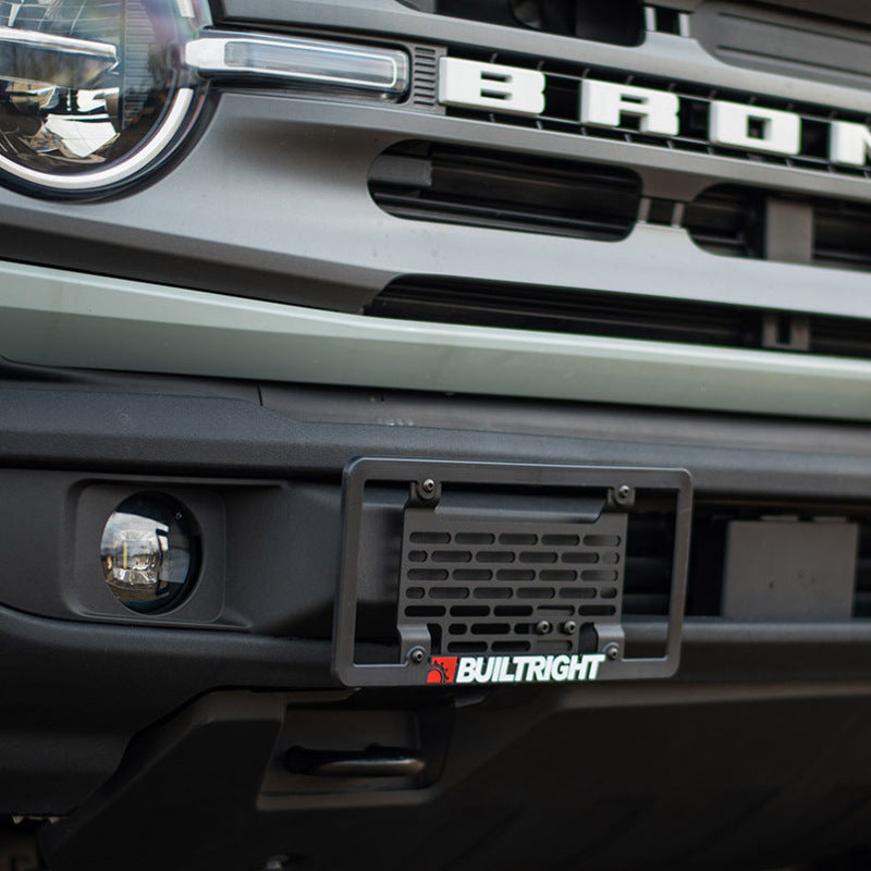 BuiltRight Industries 2021+ Ford Bronco (w/Std Plastic Bumper) License Plate Relocation Kit 106101 106101 Photo - Mounted
