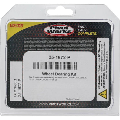 Pivot Works BMW Wheel Bearing Kit Premium Bearings 25-1672-P 25-1672-P Photo - Primary