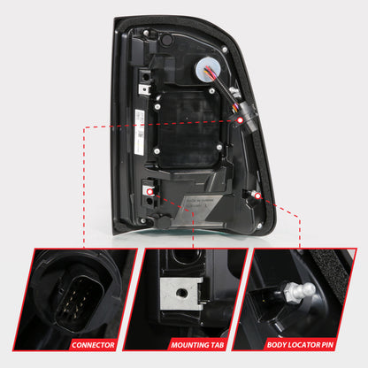 ANZO 19-24 RAM 1500 (Factory LED Models ONLY) Full LED Tail Lights SeqSig Black - Pair 311481A 311481A User 1