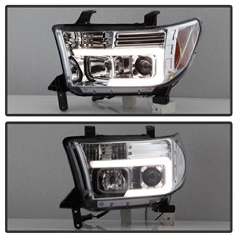 Spyder 07-13 Toyota Tundra V2 Light Bar DRL Projector Headlights - Chrome (PRO-YD-TTU07V2-LB-C) 5084651 5084651 Photo - Unmounted