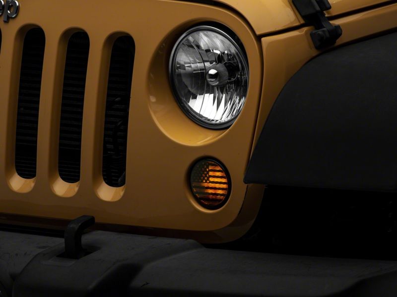 Raxiom Axial Series Turn Signal Lights Old Glory 07-18 Jeep Wrangler JK J165072 J165072 Photo - Close Up