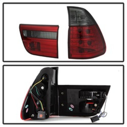 Spyder BMW E53 X5 00-06 4PCS Euro Style Tail Lights- Red Smoke ALT-YD-BE5300-RS 5000842 5000842 Photo - Unmounted