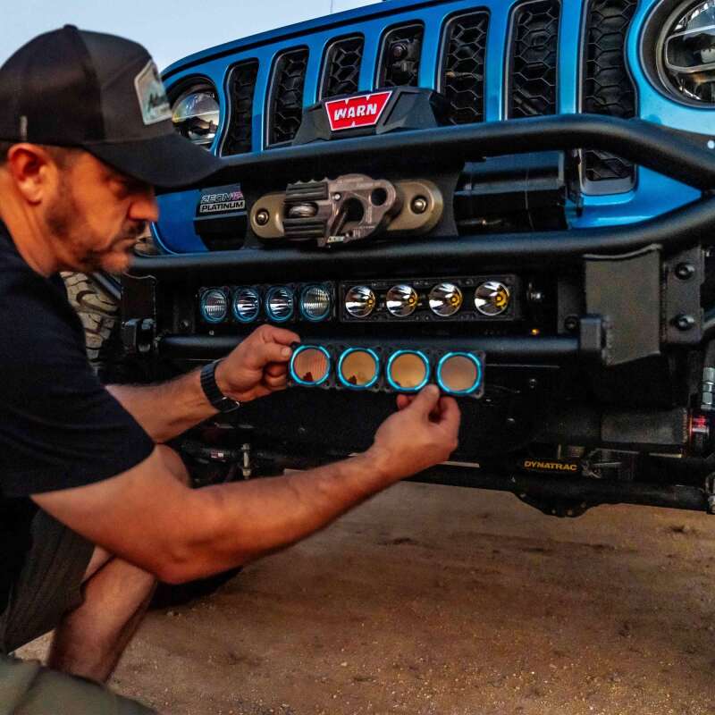 KC HiLiTES FLEX ERA LED Light Bar Bezel Kit for 10in. Segments - Blue 30580 30580 Photo - lifestyle view