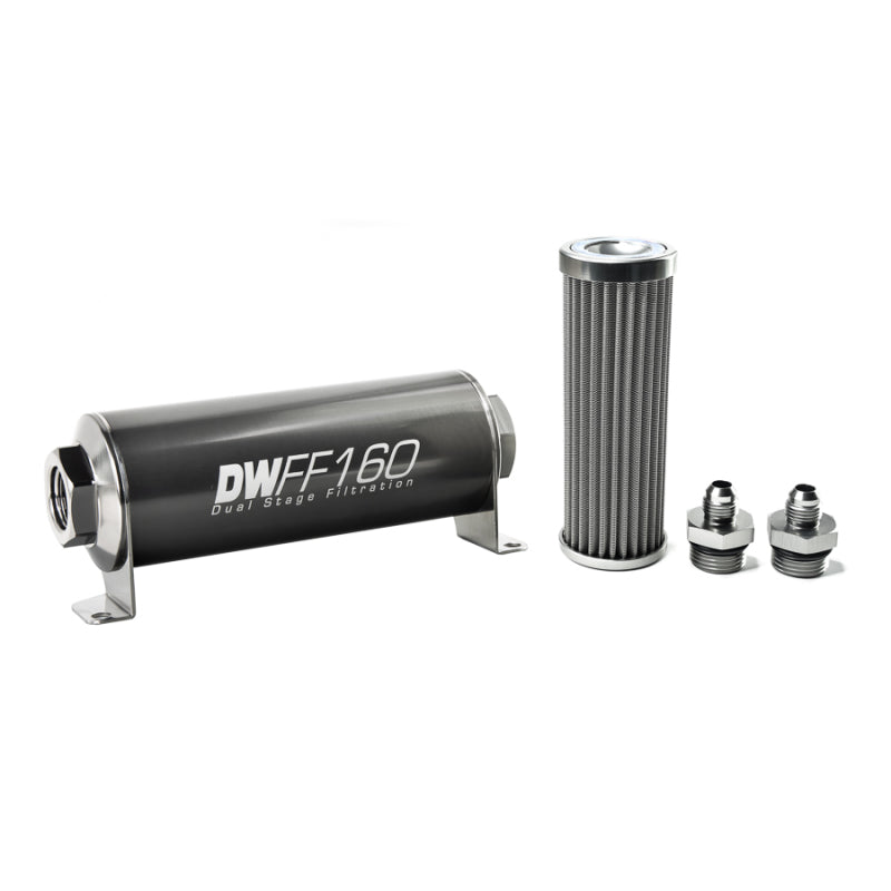 DeatschWerks '-6AN, 100 micron, 160mm In-line fuel filter kit 8-03-160-100K-6 Photo - Primary