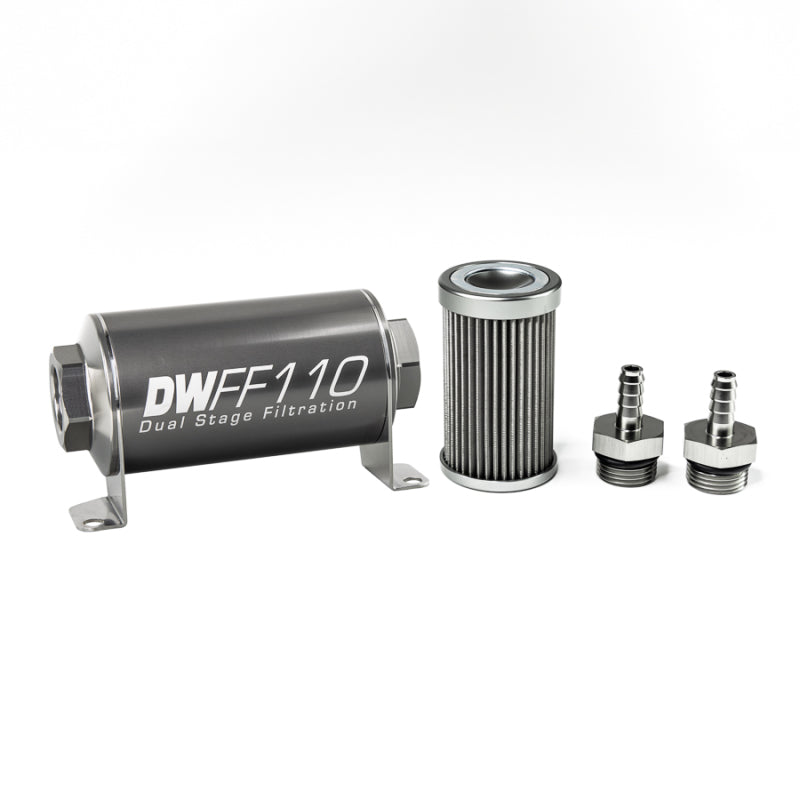 DeatschWerks 5/16 in, 40 micron, 110mm In-line fuel filter kit 8-03-110-040K-516 Photo - Primary