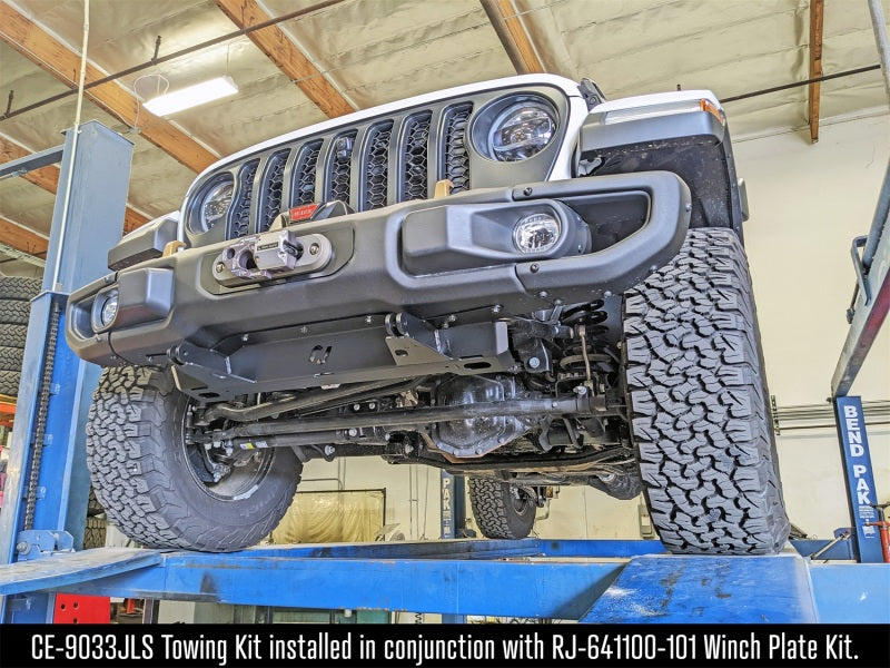 RockJock JL/JT Tow Bar Mounting Kit Steel Bumper CE-9033JLS CE-9033JLS Photo - Mounted