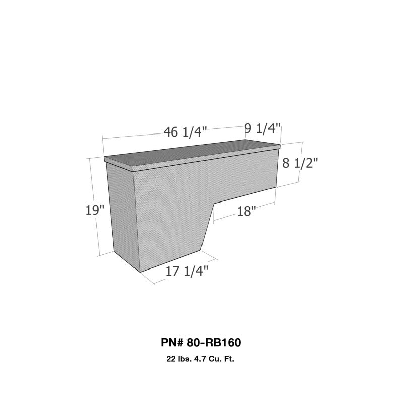Westin/Brute Pork Chop Tool Box Driver Side 46in - Aluminum 80-RB160 80-RB160 Photo - Primary