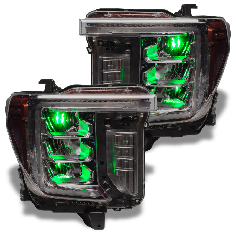 ORACLE Lighting Oracle 19-21 Silverado/Sierra 1500 RGB Demon Eye Headlight Upgrade Kit - ColorSHIFT w/o Controller 1440-334 1440-334 Photo - Mounted