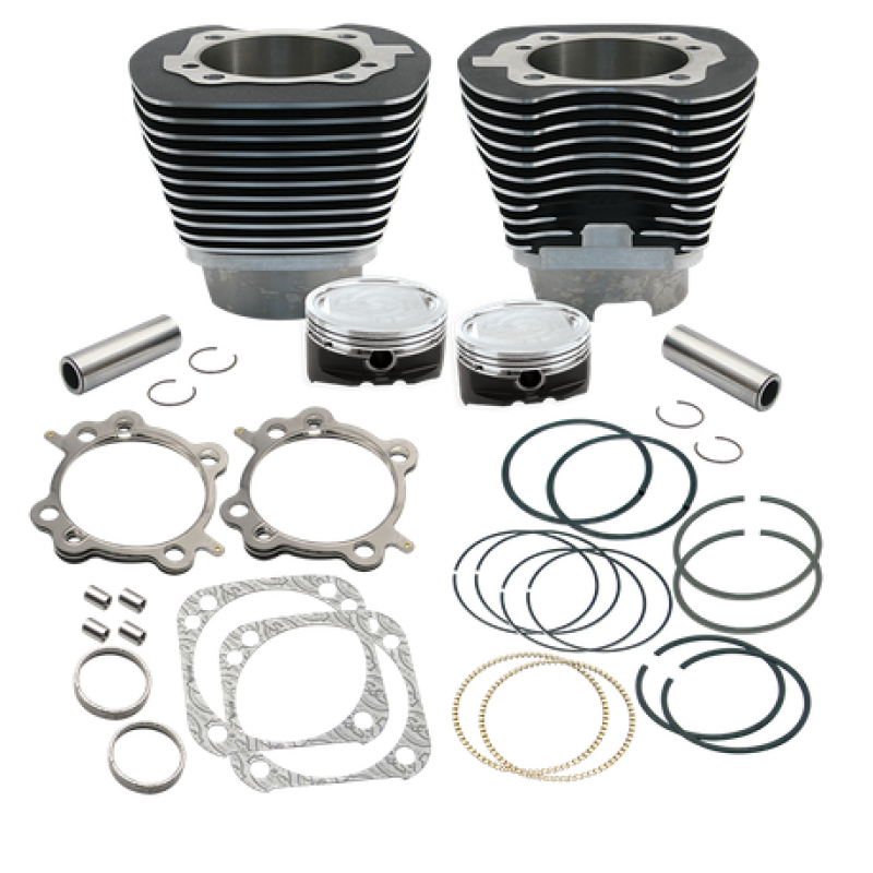 S&S Cycle 99-06 BT 4 1/8in Low Compression Bore Cylinder & Pistons Kit For 124in Hot Set Up Kit 910-0223