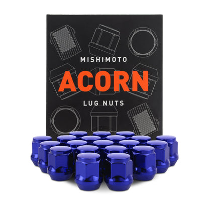 Mishimoto Steel Acorn Lug Nuts M12 x 1.5 - 20pc Set - Blue MMLG-AC1215-20BL MMLG-AC1215-20BL Photo - Primary
