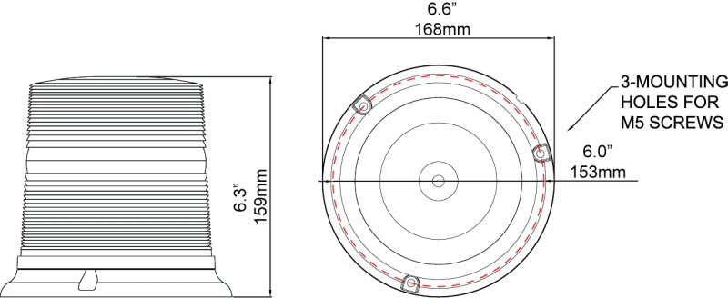 Hella StrobeType Beacon 2Rl H27111001 H27111001 Technical Drawing