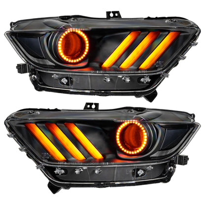 ORACLE Lighting Oracle 15-17 Ford Mustang Dynamic RGB+A Pre-Assembled Headlights - Black Edition - ColorSHIFT 8199-332 8199-332 Photo - Mounted