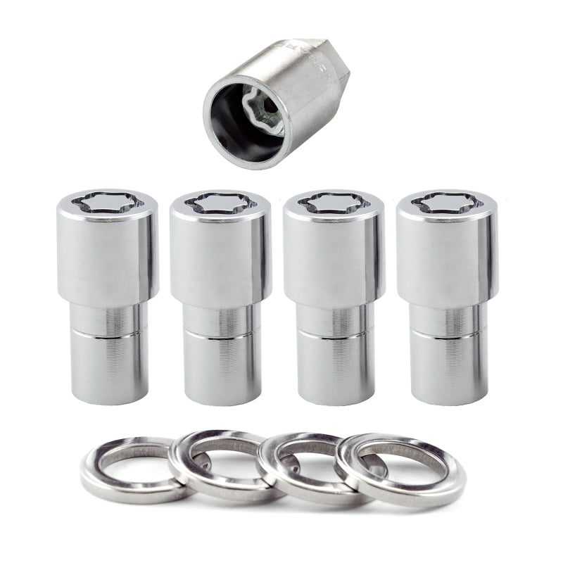 McGard Wheel Lock Nut Set - 4pk. (Long Shank Seat) M12X1.5 / 13/16 Hex / 1.75in. Length - Chrome 22158 22158 Photo - out of package