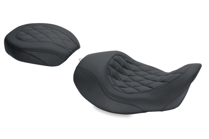 Mustang Motorcycle Mustang 06-17 Harley Dyna Wide Tripper Forward Solo Seat Diamond Stitch - Black 76710 76710 Photo - Primary