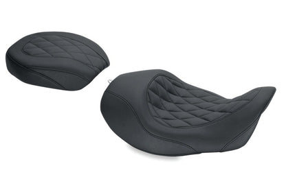 Mustang Motorcycle Mustang 06-17 Harley Dyna Wide Tripper Forward Solo Seat Diamond Stitch - Black 76710 76710 Photo - Primary