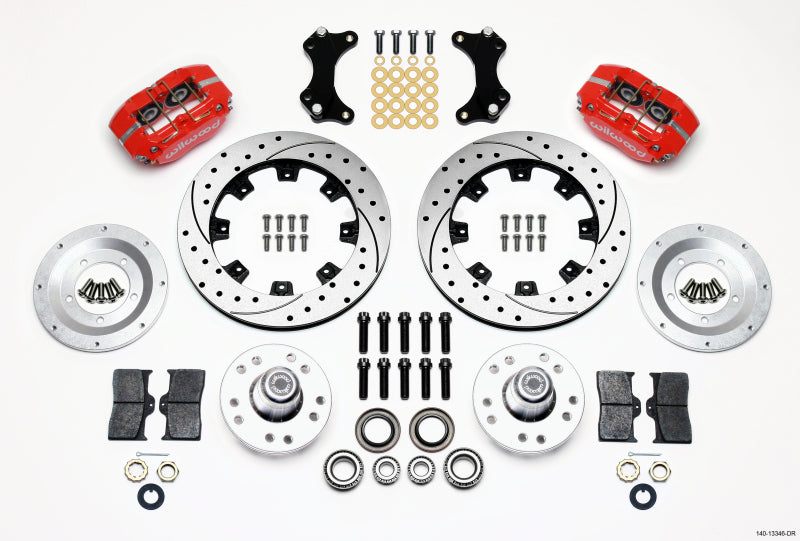 Wilwood Dynapro Dust-Boot Front Kit 12.19in Drilled-Red WWE ProSpindle 140-13346-DR 140-13346-DR Photo - Primary